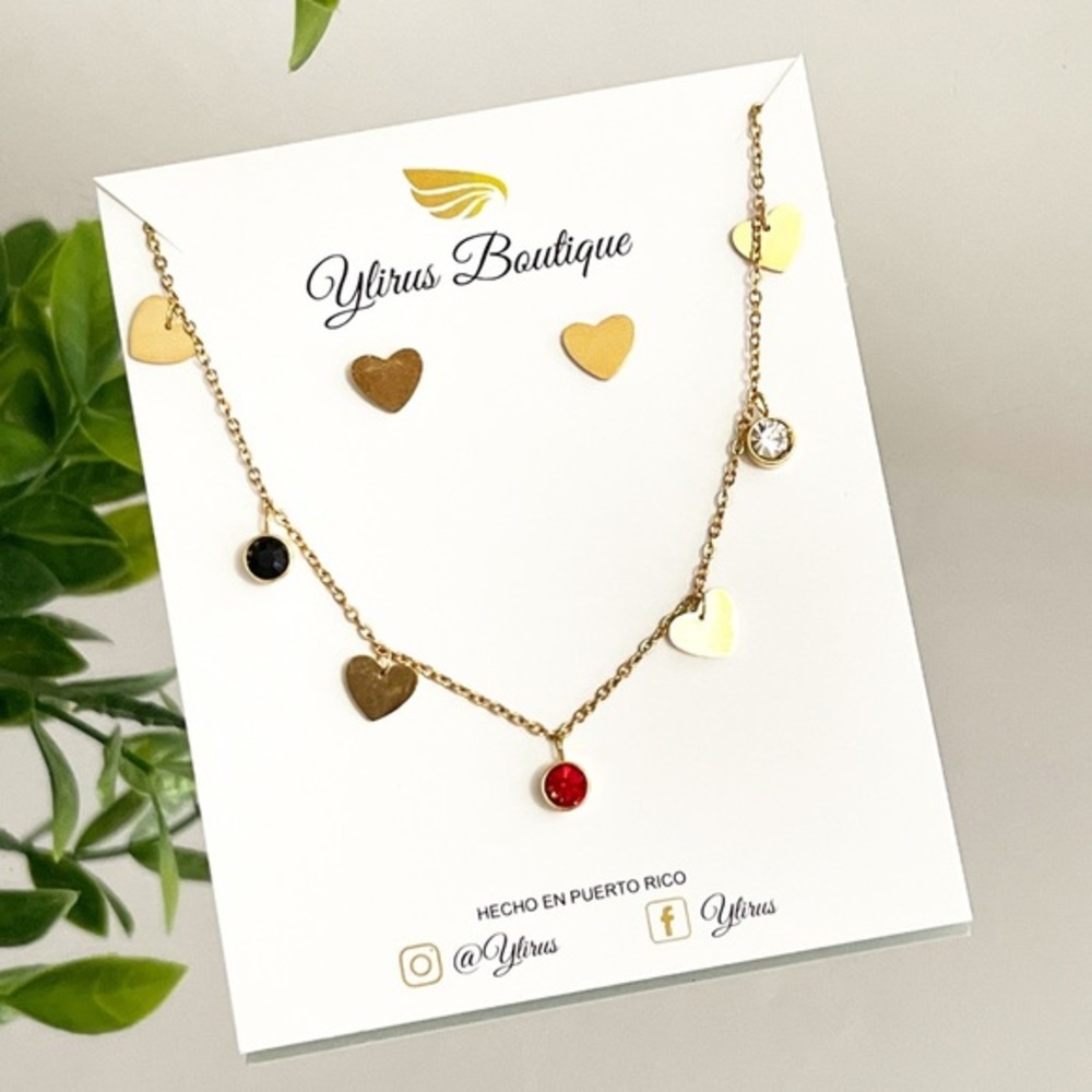 ✨Sequin Stainless Steel Choker Necklace and earrings ♥️